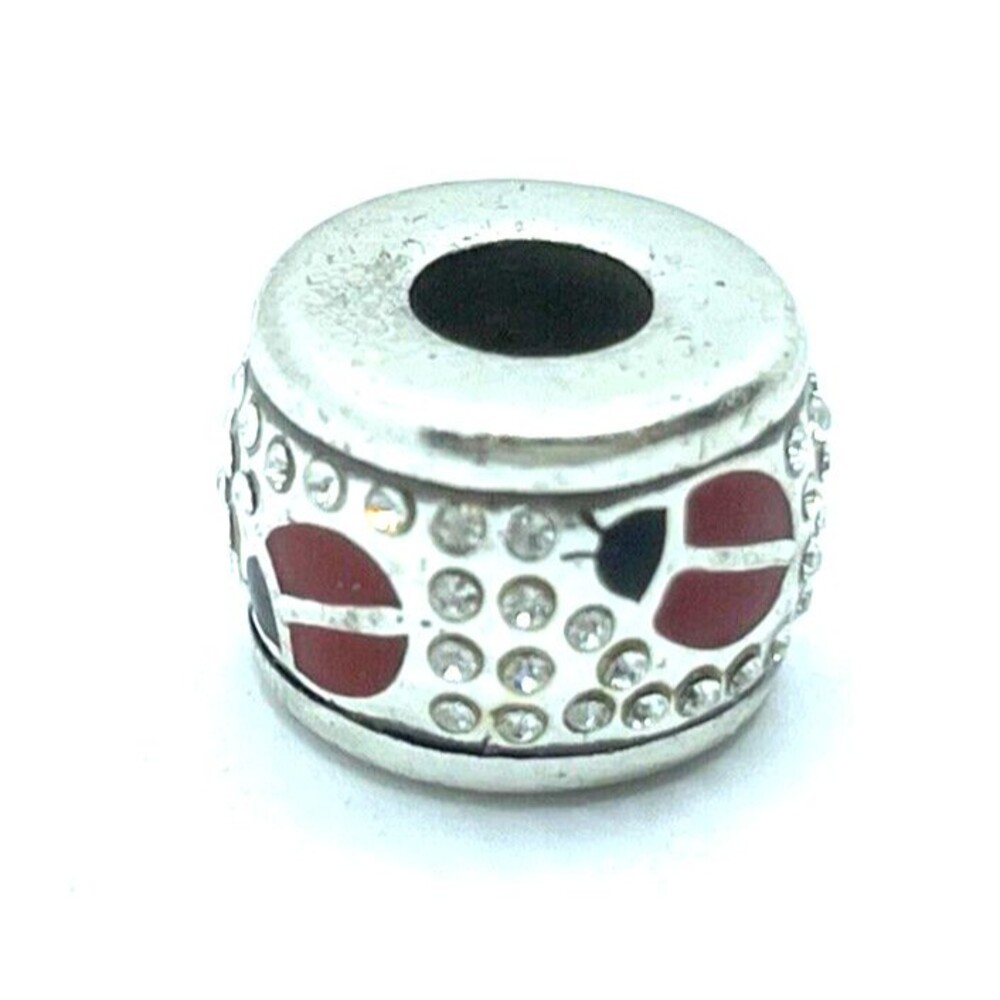 Brighton Transform Bright Red Vibrant Holiday Silver Spacer Bead
